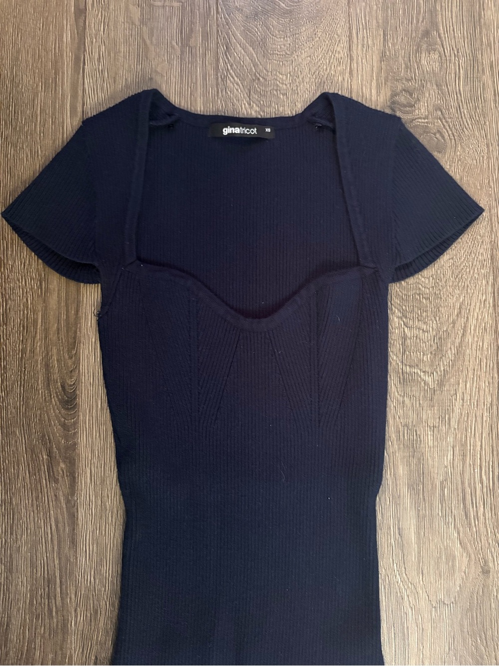 Gina Tricot Navy Ribbed Bodycon dress